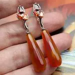 Серебряные серьги с сердоликом