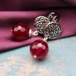 Серьги из агата ботсвана