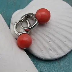 Серьги из коралла и серебра