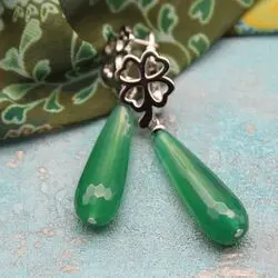 Серьги из яблочного хризопраза