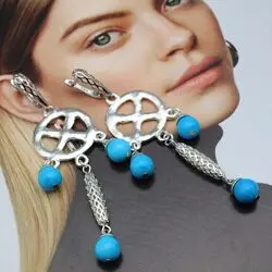 Серьги из серебра и ларимара