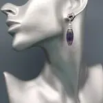 Серьги из серебра и флюорита