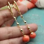 Серьги с природным кораллом