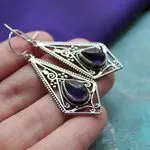 Серьги с природными аметистами