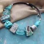 Ожерелье из бирюзы и хризоколлы