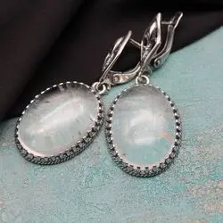 Длинные серьги из горного хрусталя