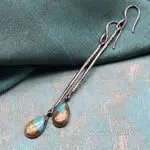 Серьги с черненным серебром и бирюзой