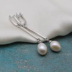 Серьги из крупного речного жемчуга, позолоты