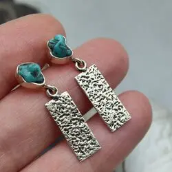Серьги с аризонской бирюзой