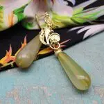 Серьги с природными камнями - халцедон