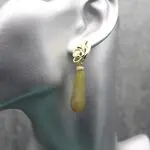 Серьги капли с натуральными камнями