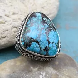 Серебряное кольцо из матричной бирюзы