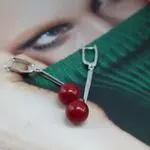 Серьги с красными кораллами