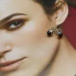 Серьги с гранатами альмадинами