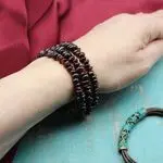 Браслет с гранатом в этностиле