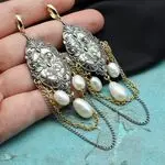 Крупные серьги с жемчугом