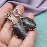 Серьги с африканским агатом