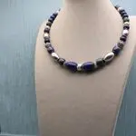 Бусы с натуральными камнями - синие камни лазурит