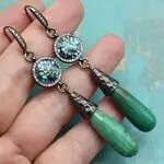 Серьги с хризопразом