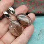 Стильные серьги с дымчатым кварцем