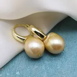 Серьги с золотистыми барочными жемчужинами