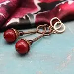 Серьги из агата и граната
