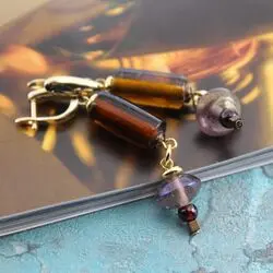 Серьги из стекла ручной работы и граната
