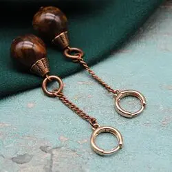 Серьги из серого агата (халцедона)