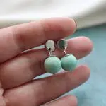 Серьги из природного амазонита