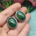 Серьги из зеленого ботсванского агата