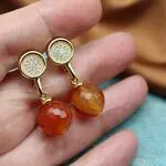 Серьги с сердоликом