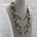 Ожерелье сотуар из самоцветов и жемчуга