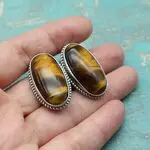 Серьги из тигрового глаза