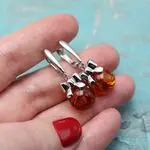 Серьги с бантиками из янтаря