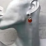 Сеебряные серьги с янтарем