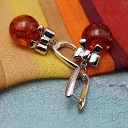 Серьги из желтого янтаря