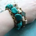 Браслет из зеленой бирюзы