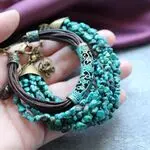 Браслет с самородками бирюзы