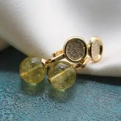 Серьги из натурального цитрина
