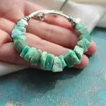 Браслет с натуральным амазонитом