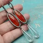 Авторские серьги с натуральными камнями