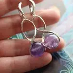 Серьги с крупными аметистами