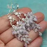 Серьги грозди из нежно-лилового аметиста