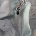 Серьги с черным агатом