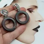 Агатовые серьги с серебром