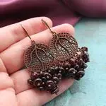 Авторские серьги с гранатами