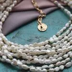 Многорядное ожерелье из жемчуга