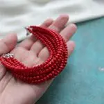 Многорядный браслет из красного коралла