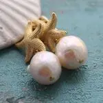 Серьги морские звездочки с жемчугом