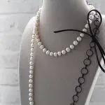 Колье с жемчугом и шпинелью